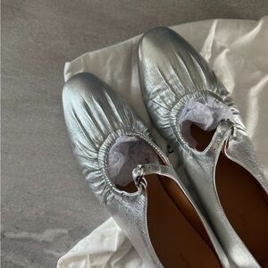Elegant Silver Women's leather Shoes